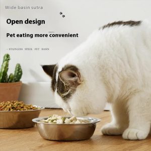 Cat Bowl Stainless Steel Bowl For Pet Easy To Clean Large Non-slip Basin More Sizes Pet Feeder