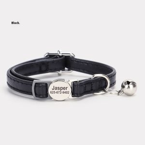 Cat Engraved Collar To Prevent Suffocation And Loss