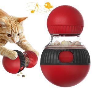 Rolling Toy Rotating Funny Cat Sound Food Dropping Ball