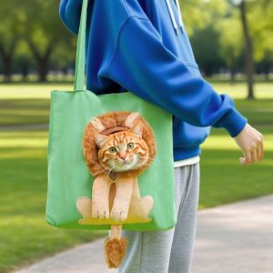 Large-capacity Canvas Pet Carrier With An Open Top
