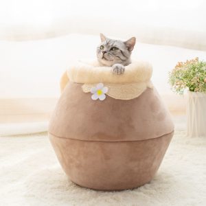 3-in-1 Cat Pet House Basin-shaped Cave Soft Bed
