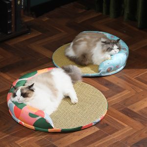 New Summer Cool Pet Sofa Beds Weaving Rattan Pillow To Lean On Mat Cat Nest Etachable Prevent Cervical Spondylosis Pet Bed