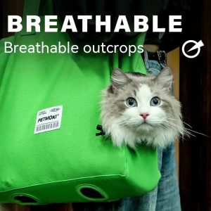 Large Capacity Pet Cat Bag Multifunctional Breathable Canvas Carrier Bag Escape-proof Pet Shoulder Carrying Bag Pet Supplies