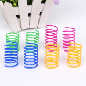 Plastic Spring Cat Toy Interactive Play Ball