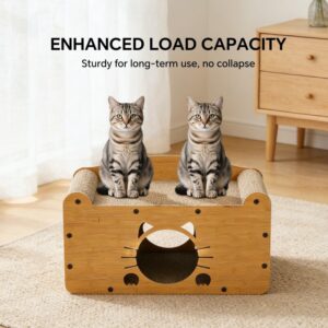 Whisker-Shaped Cat Scratcher Sofa with Private Den, 56 cm