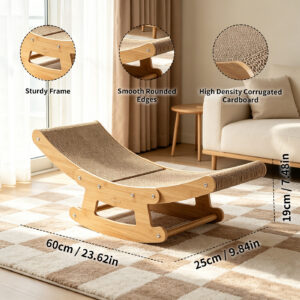 2-in-1 Rocking Cat Scratcher Chair with Cardboard Pad