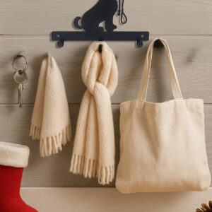 Wall-Mounted Dog Leash Holder with Hooks