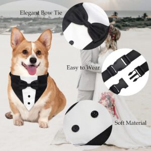 Dog Tuxedo Bandana Collar with Bow Tie