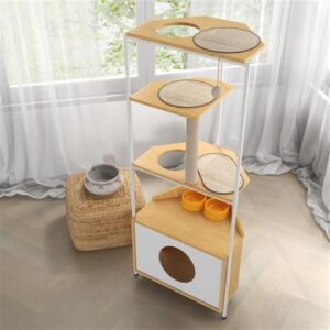 Corner Cat Tower for Small Spaces