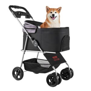 4-Wheel Foldable Dog Stroller, up to 35 lb