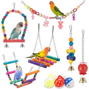Parakeet Swing, Ladder & Chew Toy Set