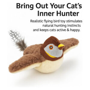 Rechargeable Chirping Bird Cat Toy, Motion-Activated